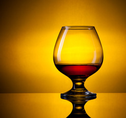 glass with cognac