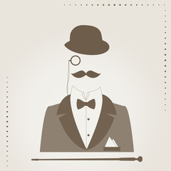 Retro vector illustration of  elegant gentlemen