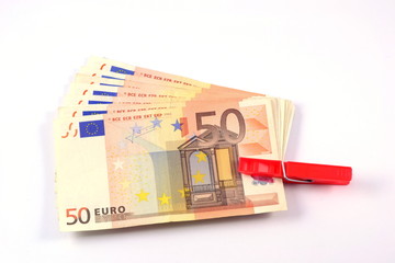 Geklammertes Euro-Banknoten