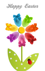 Flower with Easter eggs - obrazy, fototapety, plakaty