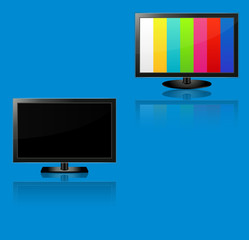 Lcd tv icons, vector illustration.
