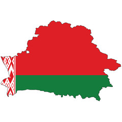 Obraz premium Country outline with the flag of Belarus
