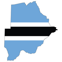 Obraz premium Country outline with the flag of Botswana