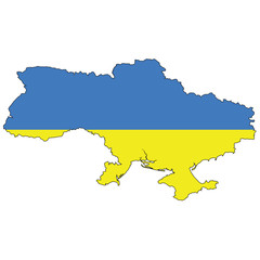 Country outline with the flag of Ukraine