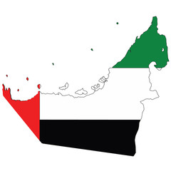 Naklejka premium Country outline with the flag of UAE
