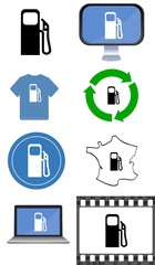 Pompe à essence dans différents supports