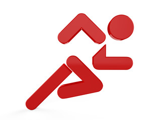 3D sport icon set... 3D running man symbol...
