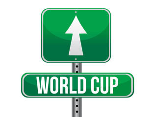 world cup road sign