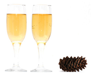 glasses of champagne in the new year