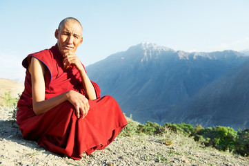 Two Indian tibetan monk lama © Kadmy