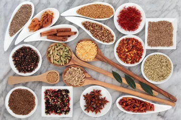 Keuken spatwand met foto Herbs and Spices © marilyn barbone