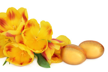 Easter Eggs and Tulips