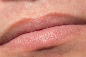 Obraz premium Men's lips. macro