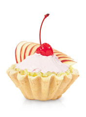 cake with fruit and cream