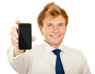 Handsome businessman calling on mobile phone