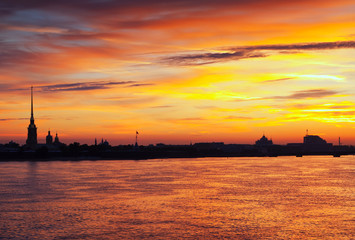 Naklejka premium View of St. Petersburg in summer dawn