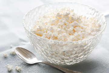 Bowl of creamy cottage cheese