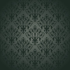 Damask seamless pattern on  gradient background. Vintage design