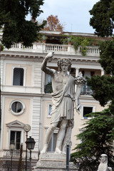 Fototapeta na wymiar Rome - sculpture and fountain of Piazza del Popolo