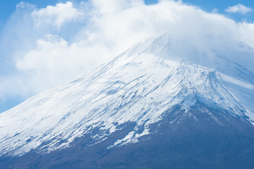 雪景色の富士山