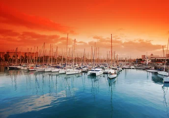 Fotobehang Haven Vell - jachthaven in Barcelona. Spanje. © phant