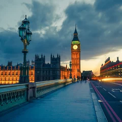 Poster Big Ben bij nacht, Londen © sborisov
