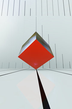 Red Box - Meditation Concept - 3D Render