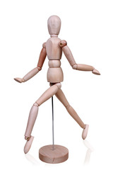 gay running wooden figure