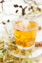 hot tea flavored with lime flowers