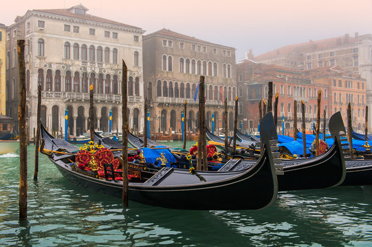 Canal grande in Venice, gondolas