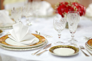 Table set for an event party