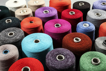 closeup of colorful threads