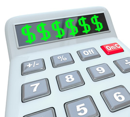Dollar Signs on Calculator Adding Costs Expensive Budget