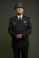 US military general in uniform. Studio portrait.