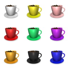 Nine Coffee Cups