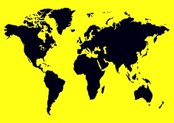 Fototapety  Żółta czarna mapa