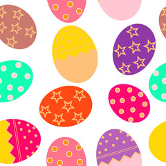 Fototapeta na wymiar Vector Easter Seamless pattern with eggs background