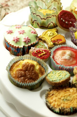 group of cupcakes and biscuits