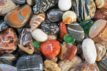 Sea pebble background.