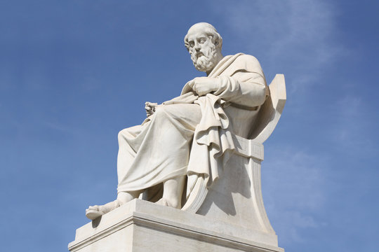 Statue of philosopher Plato in Athens, Greece