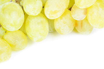 White grapes isolated on white background