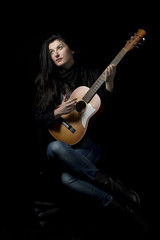 Cute women with guitar