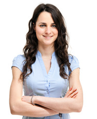 Young woman portrait with folded arms