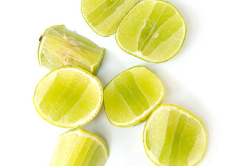 Fresh ripe lime  on white background