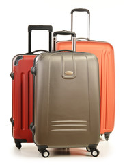 Luggage consisting of large suitcases isolated on white