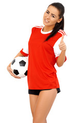 Beautiful female soccer player