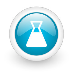 chemistry blue circle glossy web icon on white background