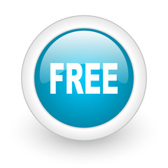 free blue circle glossy web icon on white background
