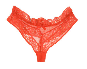 Red lace panty with a bow