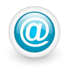 Fototapeta premium at blue circle glossy web icon on white background